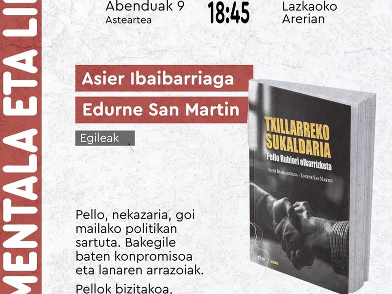 Zinema eta  Pello Rubioli-ri buruzko dokumentala eta liburuaren aurkezpena Lazkaoko kultur agendan