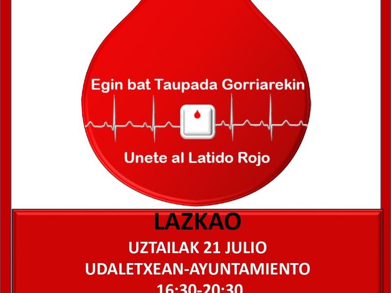 Lazkaok odola emateko saio berria hartuko du uztailaren 21ean