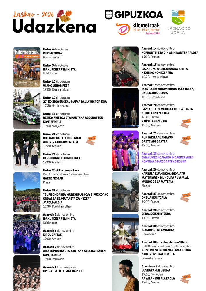 udazkeneko kultur egitaraua